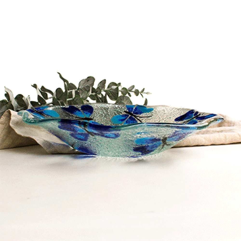 bowl ensaladera ondas mariposa azul