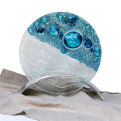 Escultura burbujas azuladas
