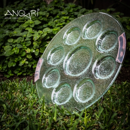 Fuente 9 espacios circular transparente